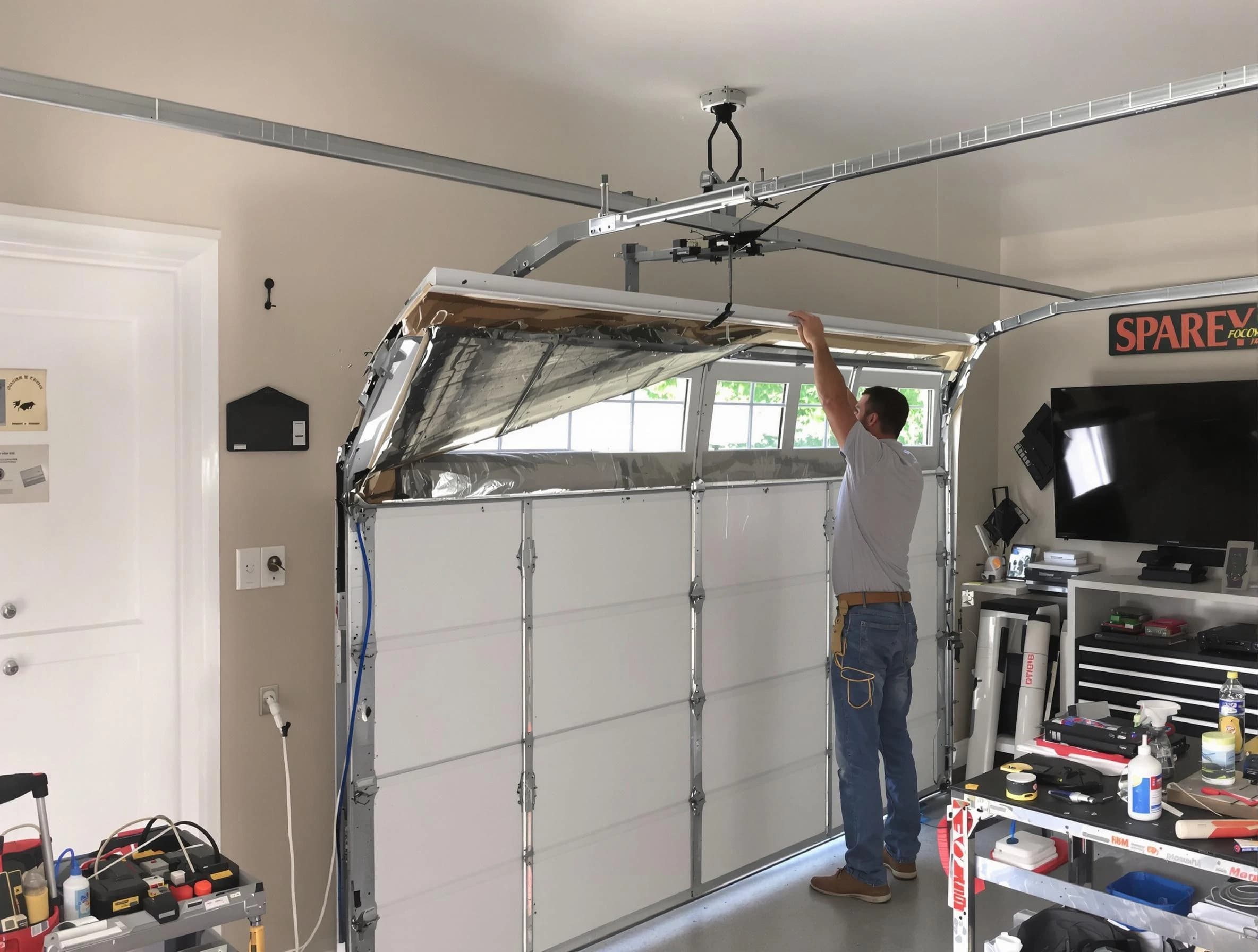 Garage door section replacement by New Haven Garage Door Pros in New Haven